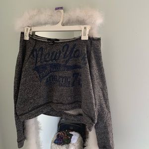 Off-Shoulder Cropped Sweater